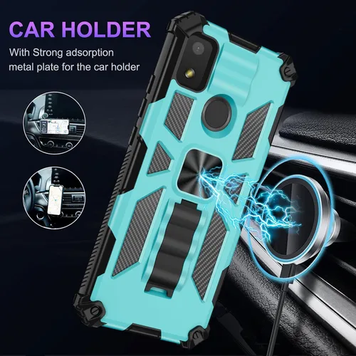 Vista 4 de Funda para teléfono Cricket Debut Smart, Cricket Debut Smart 2022 con protector de pantalla, soporte de anillo para montaje magnético en automóvil