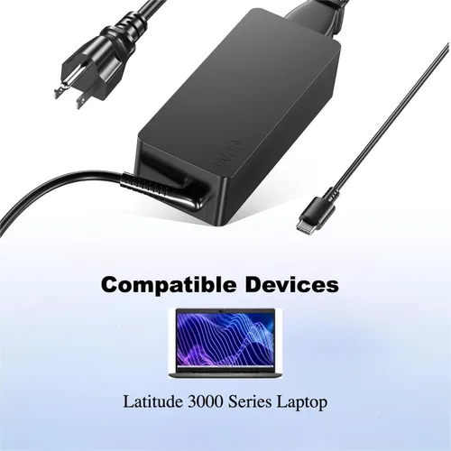 Vista 4 de Cargador USB-C de 65 W compatible con Dell Latitude Series 5320 5340 5410 5420 5430 5440 5450 5520 5540 7200 7320 7400 7410 7420 7430 7440 3540 0
