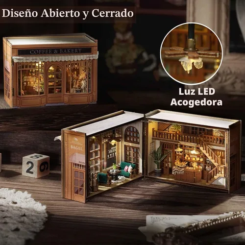 Vista 3 de Kit de casa en miniatura con muebles, mini cubo abierto y cerrado
