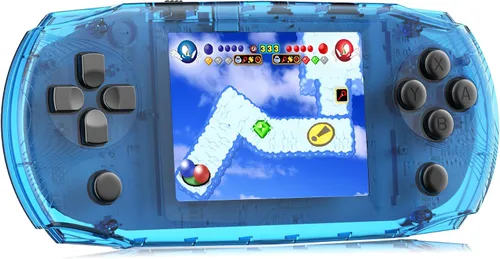 Vista 9 de Mini consola de juegos de mano retro para niños precargada 100 videojuegos, negro Rechargeable,Transparent,6+Hrs Play,3.2" IPS Screen, Portable