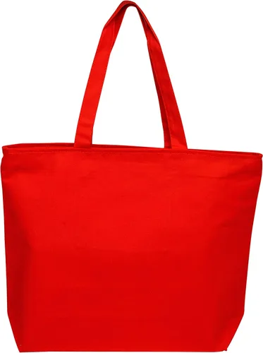 Vista 10 de TBF Bolsa grande de lona pesada con cierre de cremallera para playa, compras de comestibles, bolsas de viaje