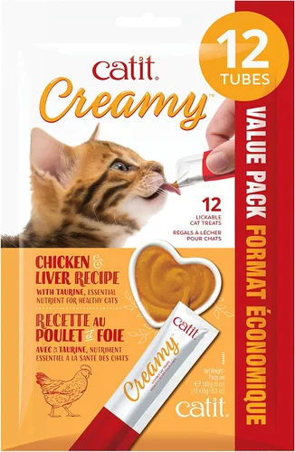 Vista 18 de Catit Creamy - Paquetes personalizados de golosinas para gato que puede lamer