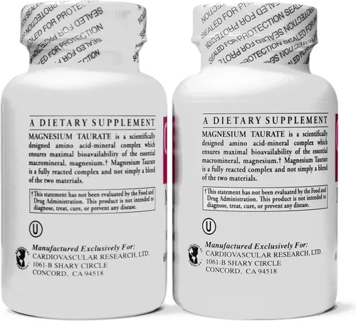 Vista 3 de Cardiovascular Research Taurato de magnesio - 125 mg de magnesio elemental -120 unidades (60 x 2)