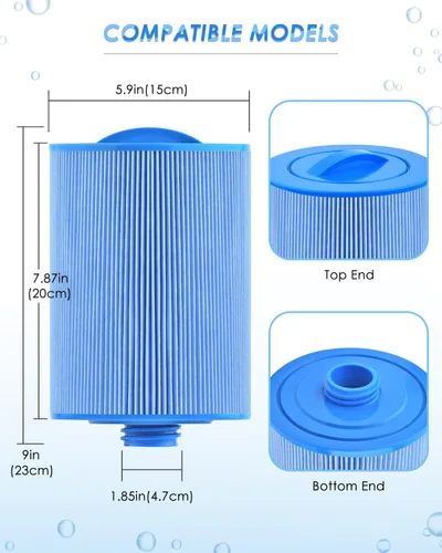 Vista 3 de PACETAP Filtro de spa de repuesto para Pleatco PWW50P3, Unicel 6CH-940, Filbur FC-0359, Waterways 817-0050, paquete de 2 filtros de bañera