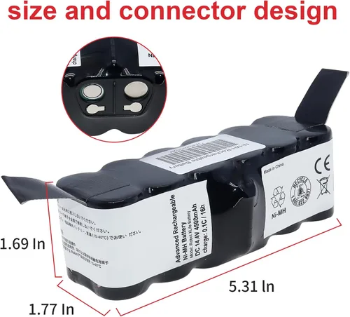 Vista 2 de Batería de repuesto para iRobot Create 2, Scooba 450, Roomba 500 600 700 y Select 800 Series Robots, compatible con piezas de repuesto iRobot Roomba