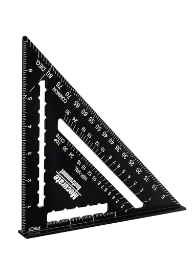 Vista 10 de Mecurate Rafter Square, Cuadrado de Viga de 12 Pulgadas Triángulo Cuadrado de Carpintero de Aluminio Fundido a Presión para Carpintería y Ebanistería