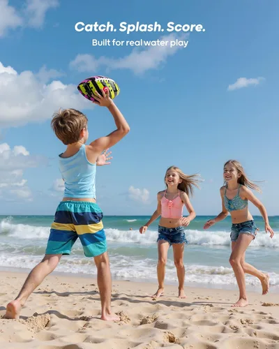 Vista 3 de QPAU Balón de Fútbol Impermeable, Paquete de 2 de 10 Pulgadas Juegos al Aire Libre para Adultos y Niños, Divertidos Juguetes de Piscina y Accesorios