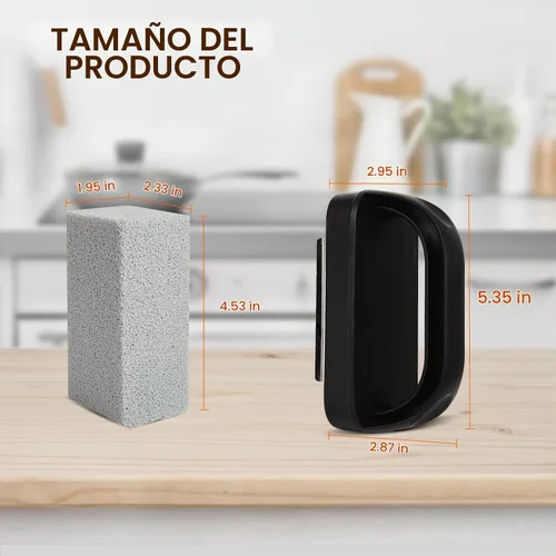 Vista 2 de Limpiador de parrilla, bloque de ladrillos de limpieza de plancha, ladrillos de limpieza de piedra resistente, piedra pómez de limpieza de parte