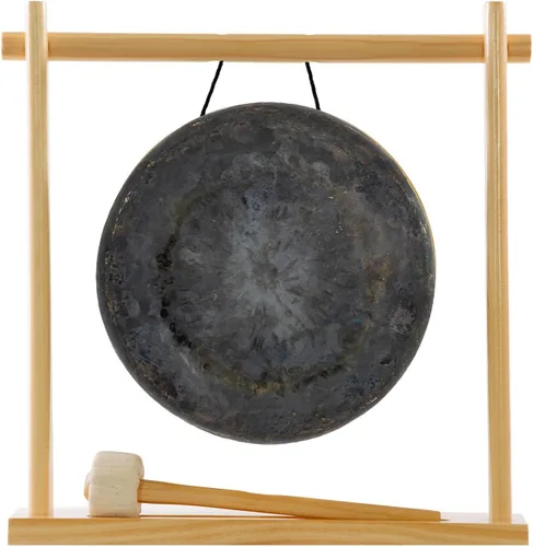 Vista 11 de 8" to 10" Gongs on My Little Pagoda Gong Stand Includes Stand, Mallet, & Your Choice of Gong/Perfect Desktop Gong/Sound Healing & Meditation/Bronze