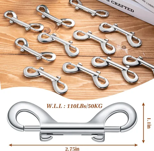 Vista 2 de BBTO 12 piezas de gancho de doble extremo para pernos, aleación de zinc, clips de gatillo doble, accesorio para mascotas para vincular correa