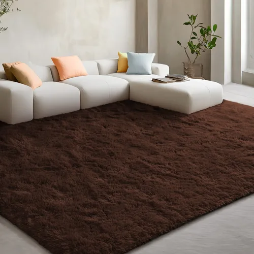 Vista 162 de EVOIONOS Alfombra Redonda Negra para Dormitorio, 4x4 Pies Alfombra de Área Circular Suave y Esponjosa para Sala de Estar, Alfombra Circular de Felpa