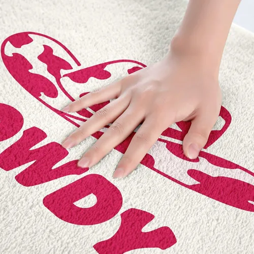 Vista 2 de Feelyou Tapetes de baño estampados, con patrón de sombrero occidental, para niños y niños, vaquera rosa, para ducha, accesorios de baño abstractos