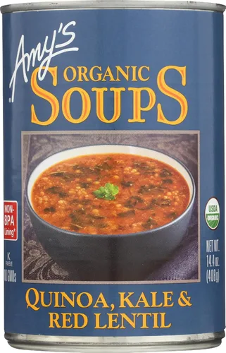 Vista 20 de Amy’s - Sopa vegana ligera en sodio con lentejas y verduras, sin gluten, hecha con verduras orgánicas, sopa enlatada, 14.5 oz (paquete de 12)