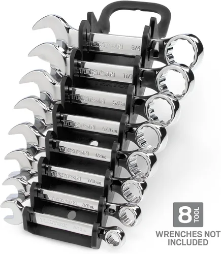 Vista 2 de TEKTON Soporte de llave combinada rechoncha de 8 herramientas (negro) ORG21108 Fabricado en Estados Unidos