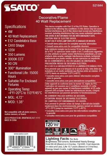 Vista 3 de FLMN LED CA10 E12 4W 2PK