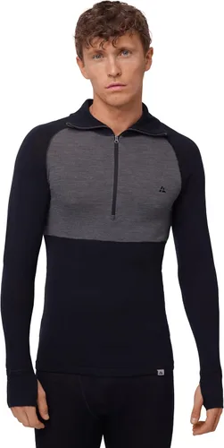 Vista 8 de DANISH ENDURANCE Men's Merino Halfzip Base Layer Shirt Media cremallera negra