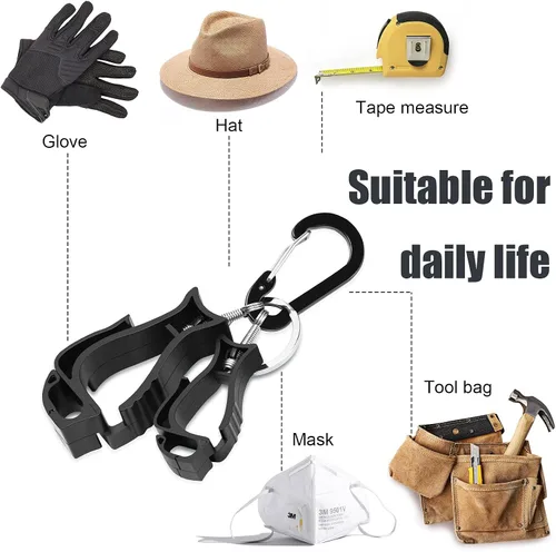 Vista 7 de NANHONG 6 Piezas de Clips para Guantes de Trabajo, Soporte para Guantes, Clip para Construcción, Trabajador para Gafas, Cascos y Guantes