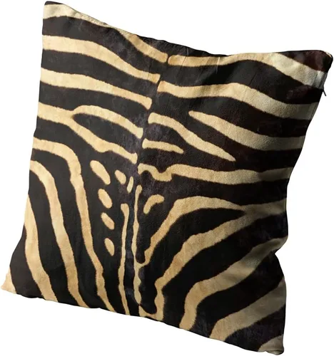 Vista 2 de Funda de cojín decorativa con cremallera oculta para el hogar, 16.0 x 16.0 in, diseño de cebra