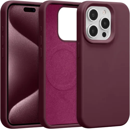 Vista 182 de Funda magnética de silicona para iPhone 13 Pro, color blanco antiguo [Compatible con Magsafe] [Forro de microfibra suave antiarañazos], funda