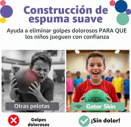 Vista 2 de S&S Worldwide Gator Skin Foam Dodgeballs - Bolas de inicio de fácil agarre, espuma de baja densidad para evitar picaduras, revestimiento duradero