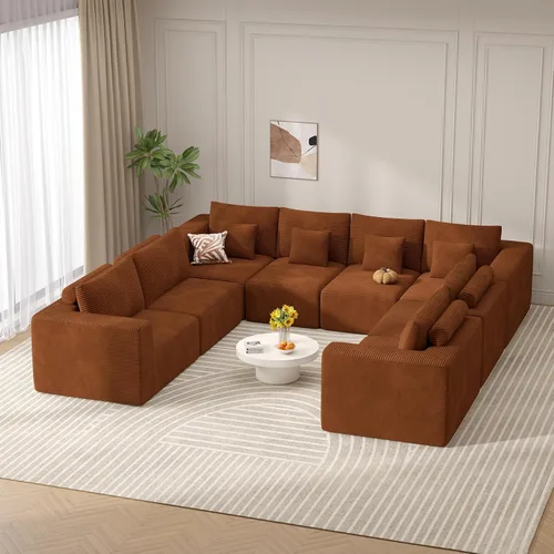 Vista 42 de Sofá cama modular, sofás de nube convertibles para sala de estar, 2 tumbonas de pana sin hueso, sofá cama de gran tamaño para dormitorio,