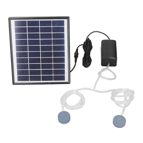 Vista 7 de Bomba de estanque micro solar de 10 V 6 W CC, kit de bomba de aire de fuente de panel solar ajustable con piedra de burbujas para estanque de peces