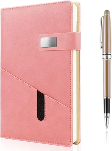 Vista 12 de Cuaderno A5 en blanco, cuaderno de bocetos de cuero de tapa dura recargable con bolsillo y hebilla magnética, 240 páginas gruesas de viaje
