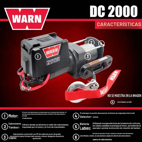 Vista 4 de WARN Cabrestante eléctrico de la serie DC de 12 V con capacidad de tracción