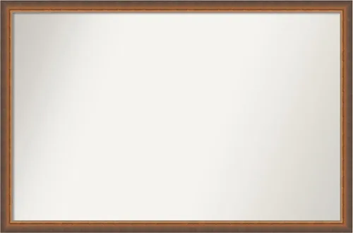 Vista 184 de Amanti Art Espejo de baño de bronce para sobre fregadero, 29 x 19 pulgadas, espejo rectangular de bronce antiguo, marco de madera tradicional