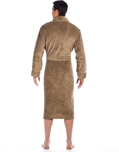 Vista 3 de Noble Mount Bata de felpa para hombre - Bata de forro polar, bata de baño para hombre