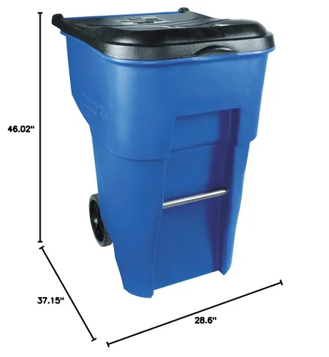 Vista 10 de Rubbermaid Commercial Products BRUTE Contenedor de Basura/Desperdicios Rodante con Ruedas, 95 Gal, Azul, para Restaurantes/Hospitales/Oficinas/Área