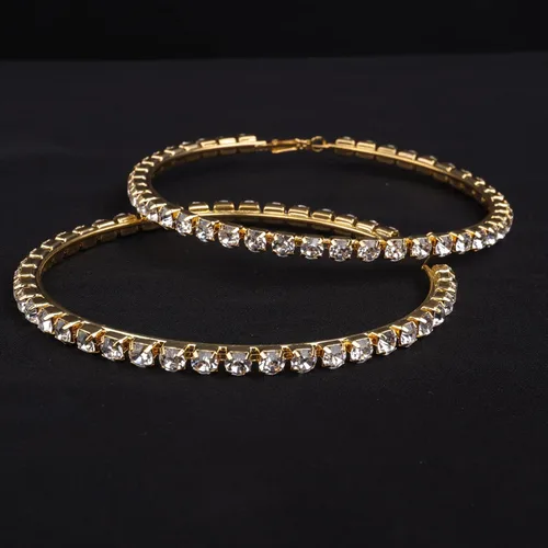 Vista 6 de Wekicici Aretes de aro de Halloween para mujer, exageran los aretes de diamantes de imitación en fiestas o uso diario, Metal Cristal Plata Diamante