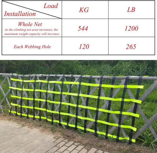 Vista 3 de Red para pared de escalada, red de carga de escalada, cuerda de escalada, gimnasio de selva para patio trasero, campo de ninja, accesorios de casa