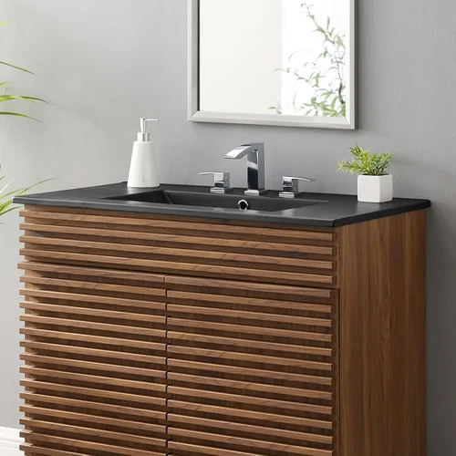 Vista 10 de Modway EEI-5068-BLK Cayman - Lavabo de baño de 18 pulgadas, color negro