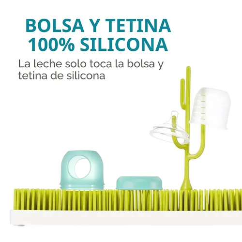 Vista 4 de Boon Nursh Bottles - Los biberones de silicona ayudan a aliviar los Azul