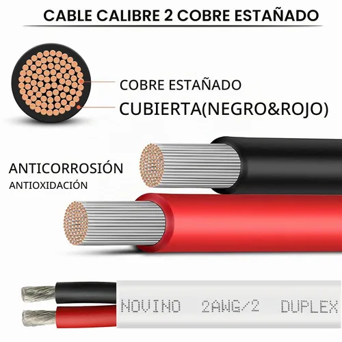 Vista 2 de Cable marino de calibre 2,Cable de grado marino dúplex 2/2,Cable de 5 pies