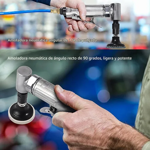 Vista 4 de EYPINS Air Die Grinder 1/4 pulgadas, Pro 90° ángulo neumático amoladora Plateado