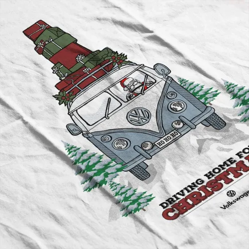 Vista 5 de Volkswagen Camiseta de mujer Christmas Camper Black Text