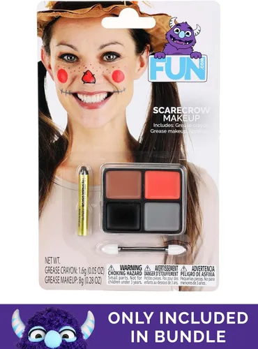 Vista 4 de Disfraz de espantapájaros para adultos, disfraz de hombre de paja con sombrero para Halloween, cosplay y fiestas temáticas, talla XS
