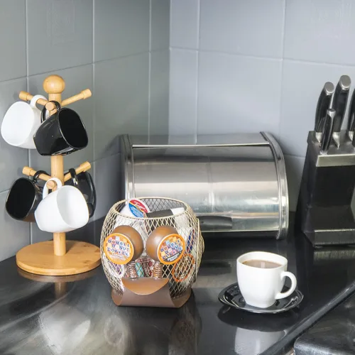 Vista 2 de Made Easy Kit Organizador de cápsulas de café – Decoración funcional de la barra de café para el hogar – Accesorios de almacenamiento de encimera