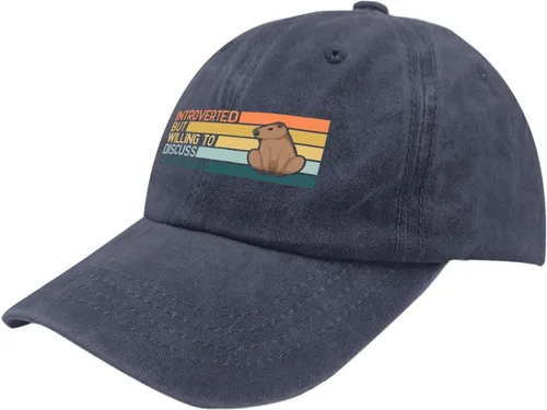 Vista 2 de devor Gorras de béisbol con diseño de Capybaras para hombre con estampado de mezclilla ajustable