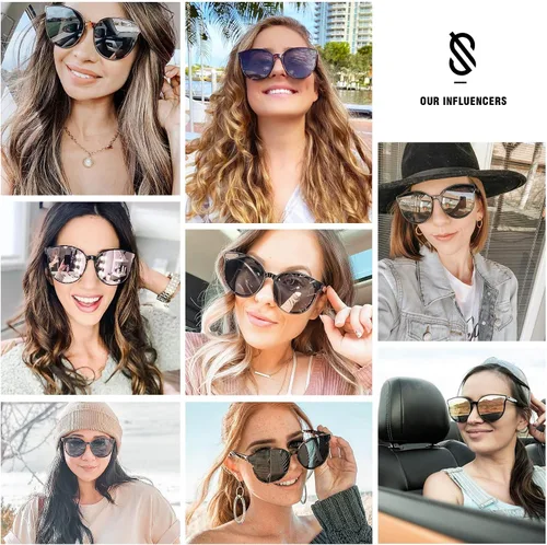 Vista 4 de SOJOS Oversized Round Sunglasses for Women and Men
