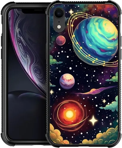 Vista 39 de Funda compatible con iPhone XR, diseño de elefantes africanos para niñas, diseño de patrón a prueba de golpes, antiarañazos, carcasa trasera