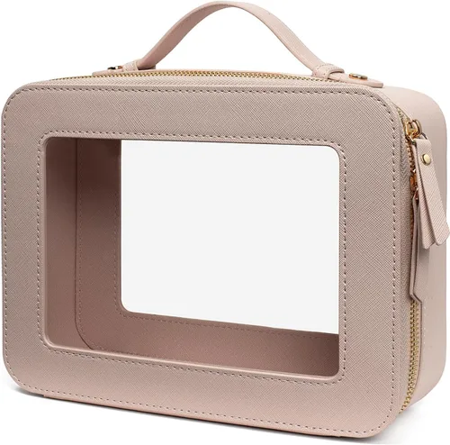 Vista 12 de LETGO Bolsas de Maquillaje Transparentes, Bolsa de Aseo Aprobada por la TSA con Cierre, Organizador de Maquillaje Transparente de Gran Capacidad