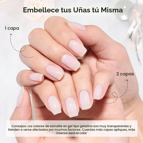 Vista 2 de COSMOO Esmalte de uñas Jelly White, 0.4 fl oz, esmalte de uñas transparente blanco transparente de secado rápido para esmalte de uñas, 0.41 onzas