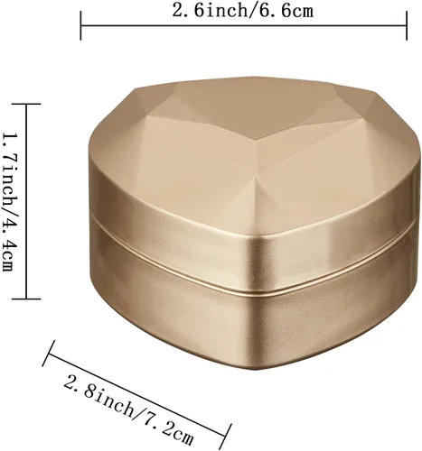 Vista 3 de Caja de regalo de anillo en forma de corazón con luz LED, caja de joyería de terciopelo con luz, caja de exhibición de joyas para boda, compromiso