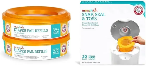 Vista 9 de Munchkin® Arm & Hammer - Anillos de repuesto para cubos de pañales, capacidad para hasta 272 pañales para recién nacidos, 1 paquete