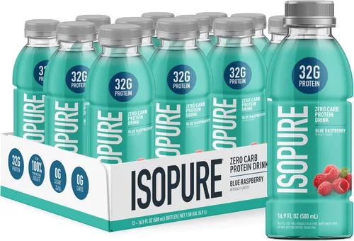 Vista 15 de Isopure Zero Carb 32g Proteína Transparente Lista para Beber, Aislado de Proteína de Suero, Ponche Alpino, 12 Paquetes (El empaque puede variar)
