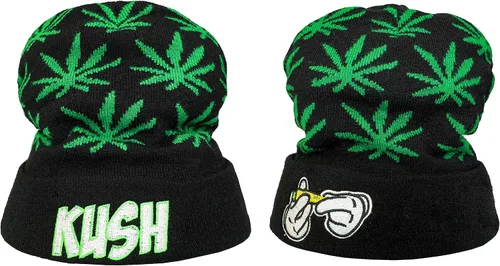 Vista 8 de Marijuana Weed Acrylic-Hat Knit Beanie - Leaf Pot Cuffed Knit Winter Weed Beanie Hat Mens Women