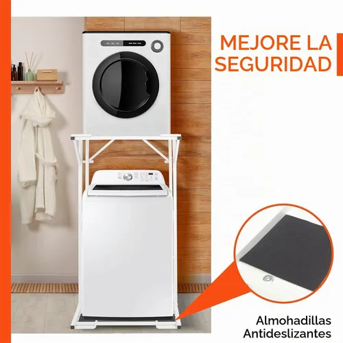 Vista 7 de Sidasu Soporte de lavadora y secadora de doble capa de 23 pulgadas, soporte de acero resistente para lavadora y secadora, compatible con la mayoría